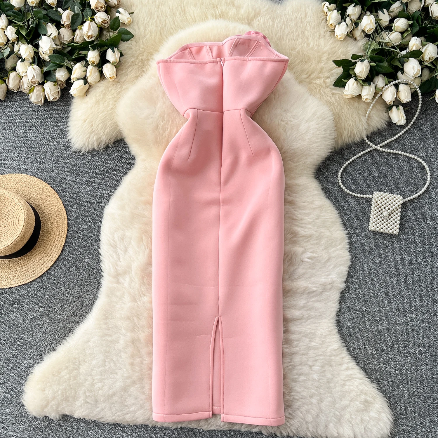 Chic vintage Three-dimensional sleeveless Elegant Fairy korean fashion Boho dress women clothing dress