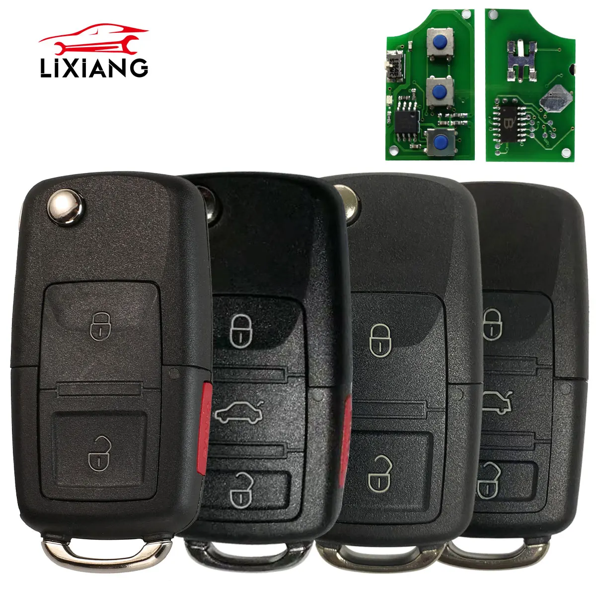 LIXiang-mando a distancia sin llave para coche, dispositivo de 3 botones para Vw Passat Golf Polo 2000 -2002 315mhz ASK ID48 1JO959753DJ, lote de 5 unidades