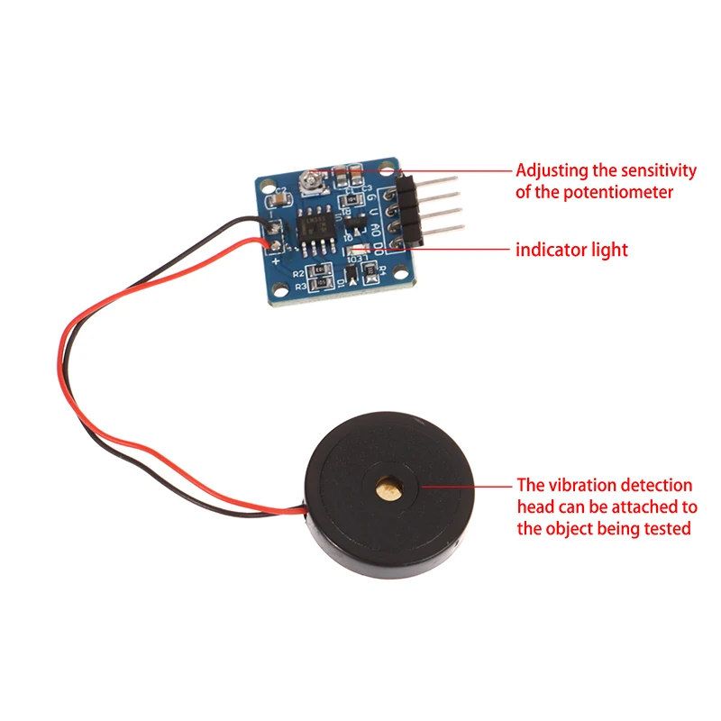 5V Vibration Sensor Piezoelectric Sheet Impact Vibration Switch Module Piezoelectric Impact Vibration