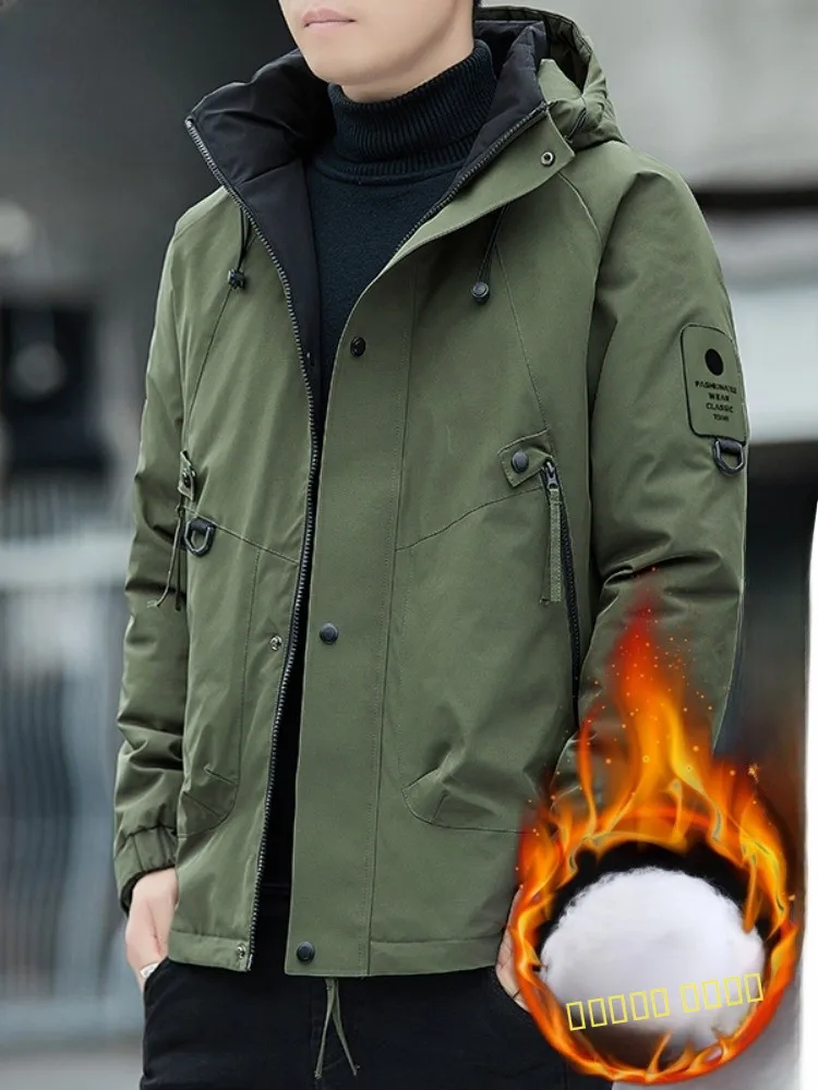 

Мужская утепленная хлопковая куртка Paul 2025 для активного отдыха, модный городской стиль, теплая, на молнии, однотонная