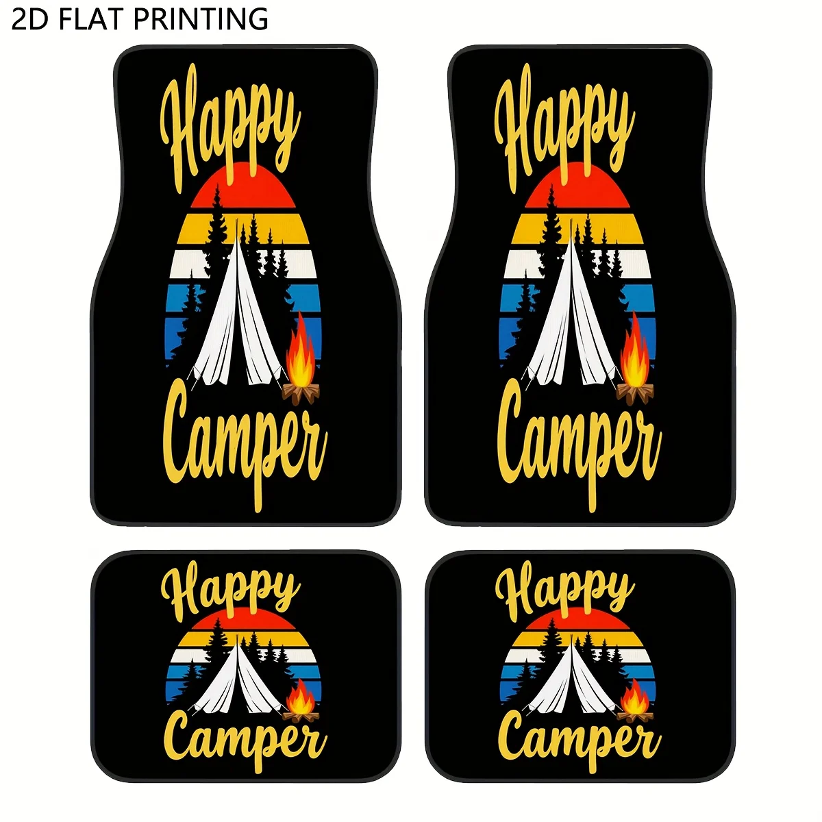 

4-piece car floor mat set, suitable for cars, front and rear seat floor mats