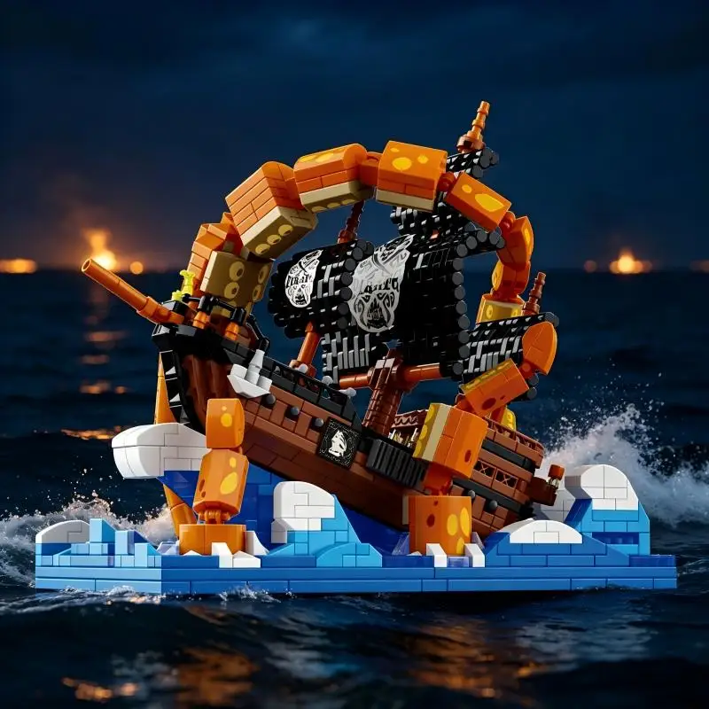 Adventure Theme DIY Bricks Model, Fun Assembly, Desktop Ornament, Cool Hobby Gift for Teens & Adult Collectors.