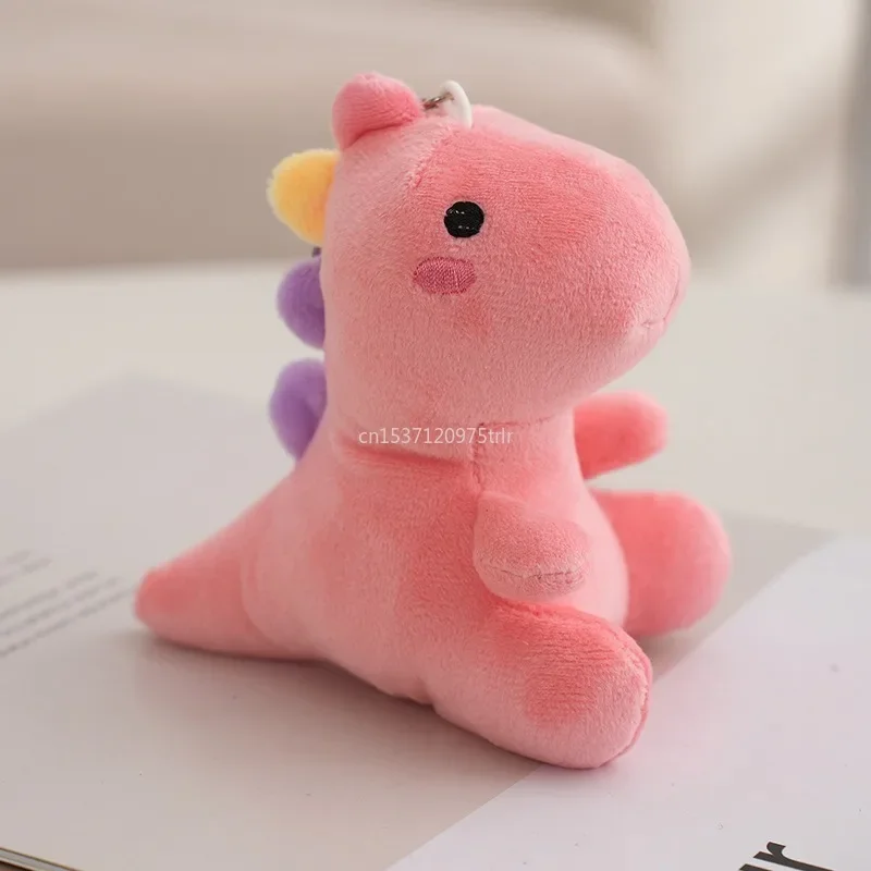 12cm Super Soft Lovely Dinosaur Plush Doll Cartoon Stuffed Animal Keychain Plush Toy for Kids Baby Hug Doll Plush Toy Ornaments