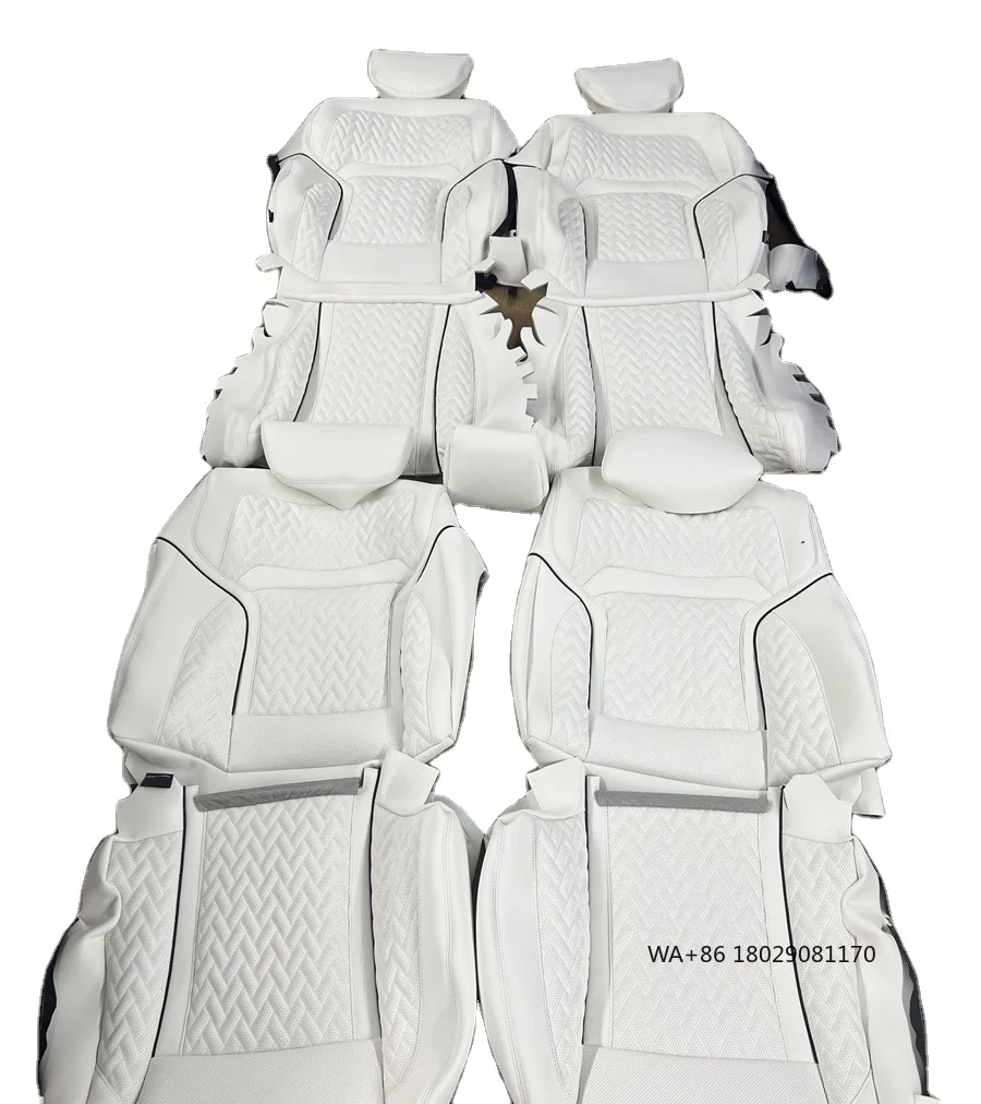 

Custom White Nappa Leather Full Replacement Car Seat Cover for 7 Series