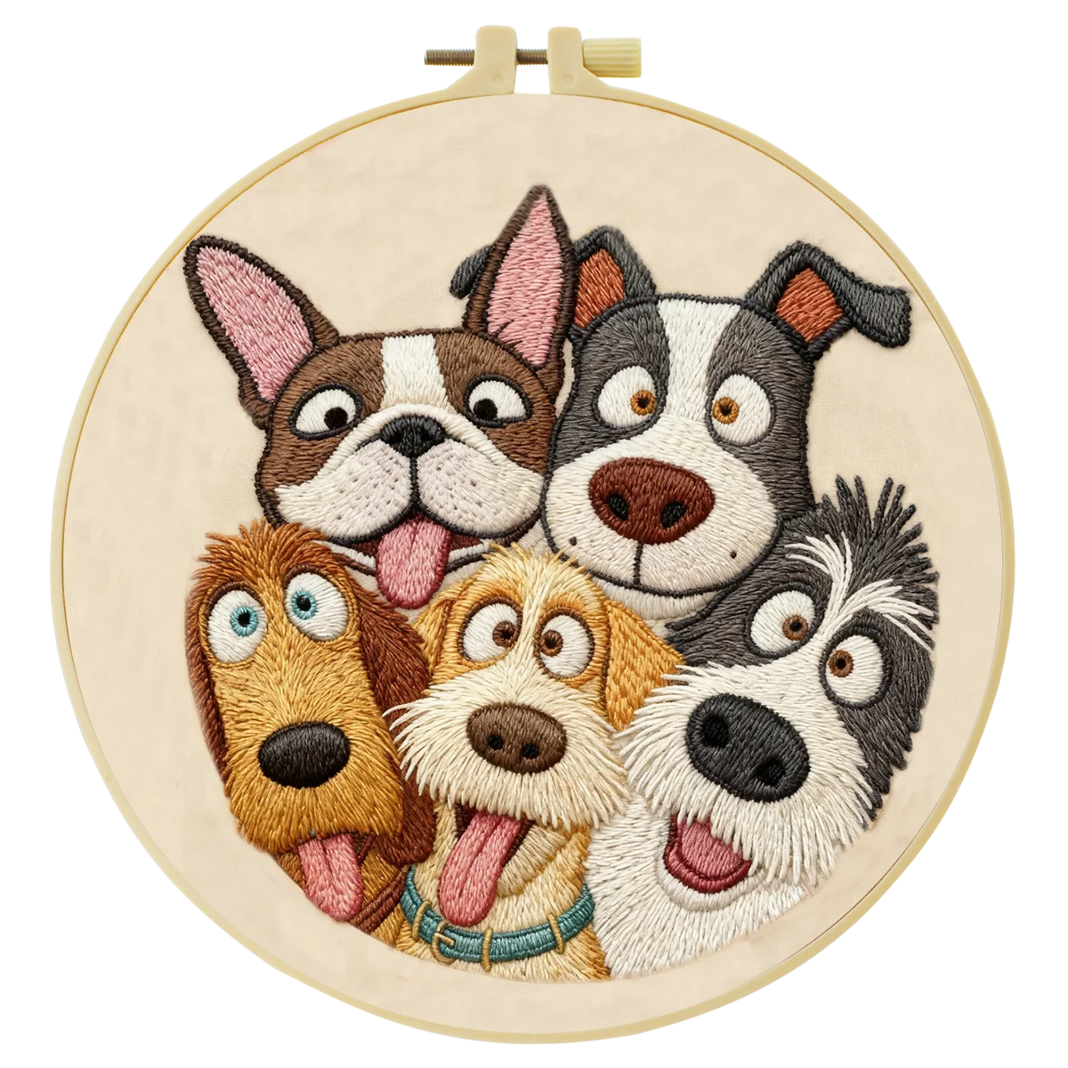 1 Stück 20X20CM/15X15CM 7,87/6,3 Zoll Hundestickerei-Starter-Kit DIY-Kit DIY-Stickerei-Set Handarbeiten Heimdekoration Bastelmalerei – Detail 2