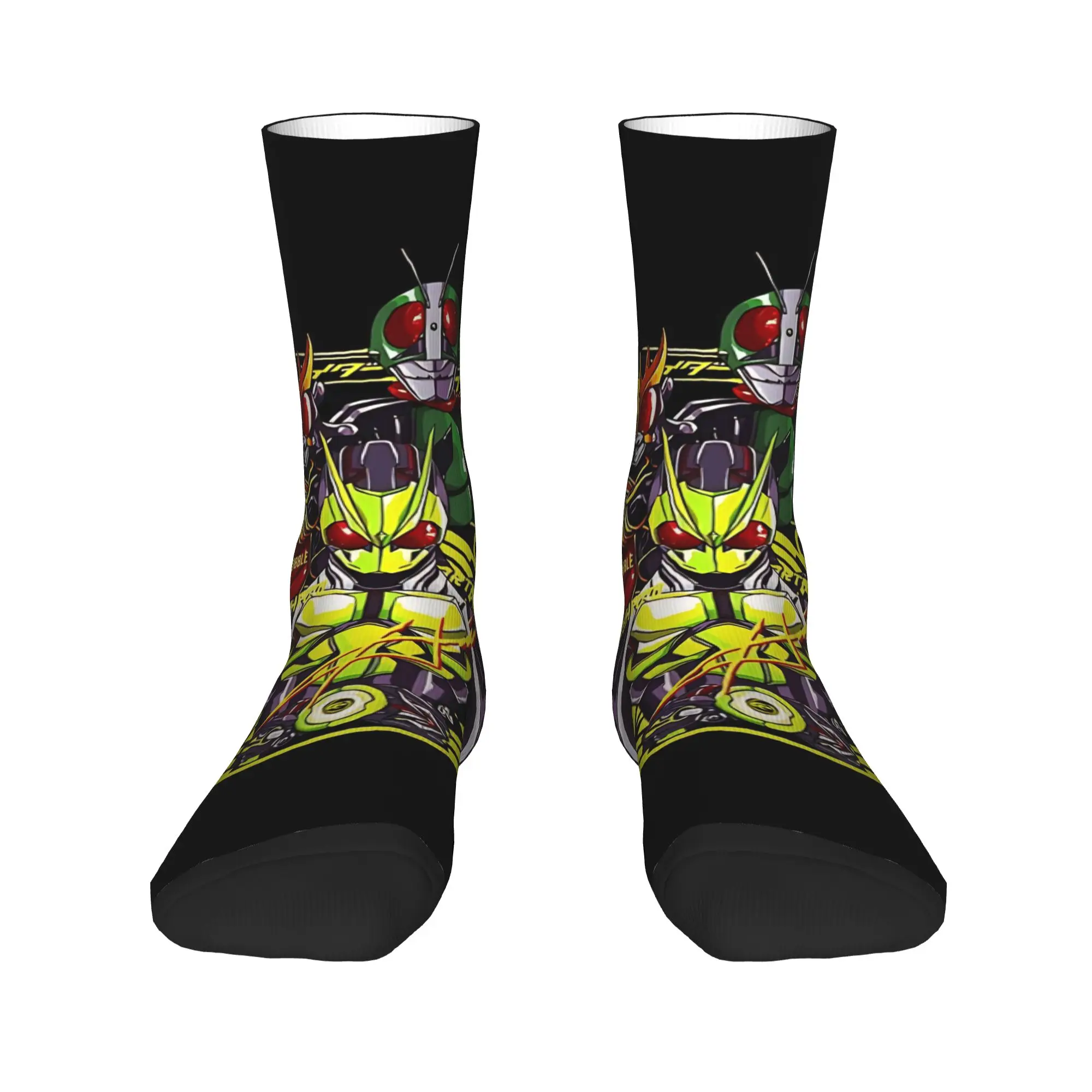 Funny Sock Bandai Kamen Rider RIDER GENERATIONS  Vintage Quality Pattern Printed Men Crew Socks Novelty Men's Socks
