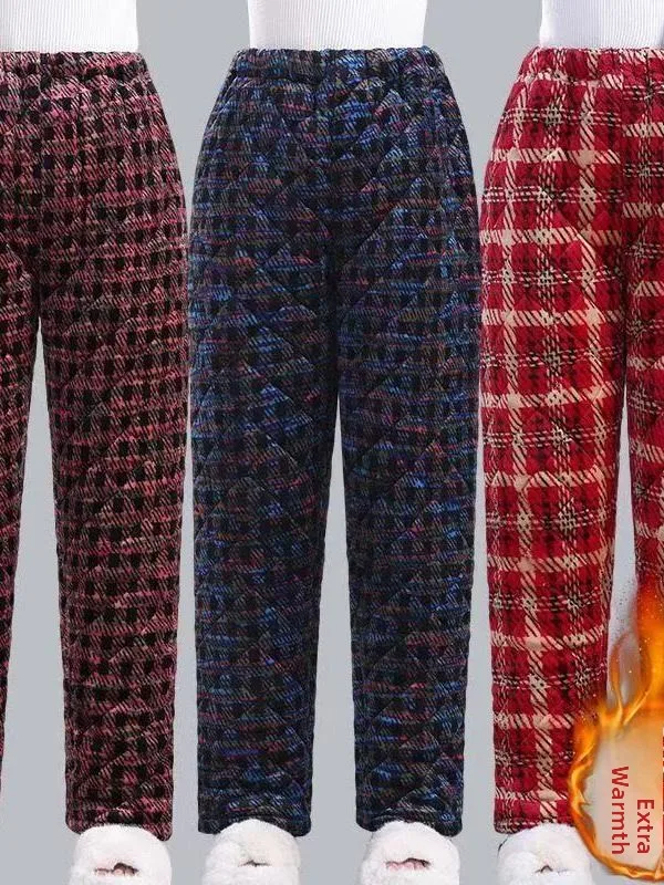 

Thickened Three-Layer Fleece Lined Cotton Women's Winter Pajama Pants High Waist Long Trousers Home Comfortable Autumn Winter...