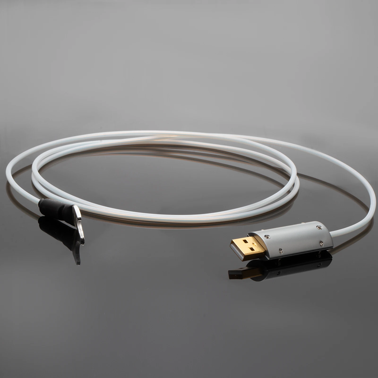 

High Quality 99.998% pure silver Y spade plug to USB A plug or CAT8 RJ45 Ethernet Connector cable HiFi Audio GND Ground Box wire