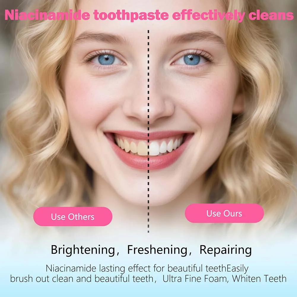 1/2X 100g Nicotinamide Whitening Toothpaste Stains Tartar Removal Fresh Breath Oral Anti-Sensitive Toothpaste For Teeth Cleaning
