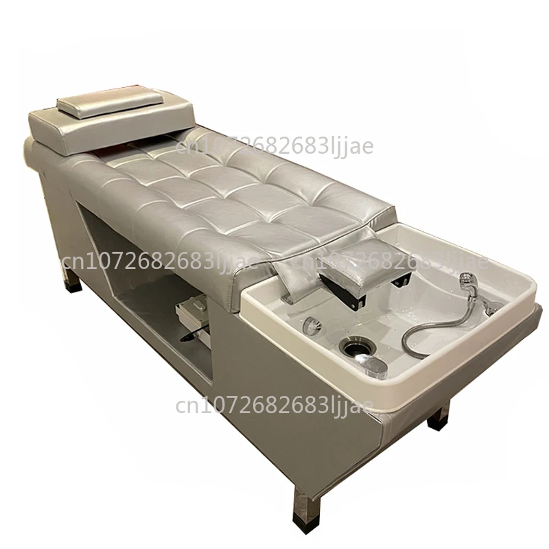 Good Quality Latte Colour Stretchers Facial Spa Shampoo Bed Hair Salon Washing Chair Stainless Steel