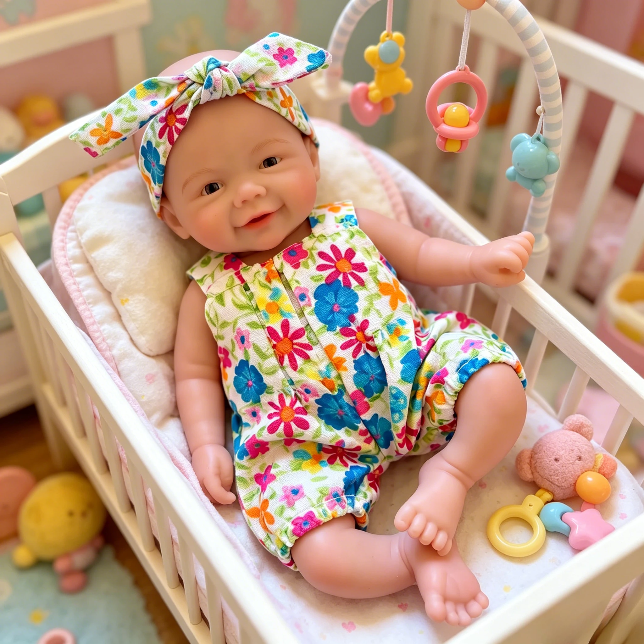 Poupée Bébé Reborn Vivienne en Silicone Platitum Ultra Doux et Élastique, 8 Pouces, pour Filles, Cadeau Idéal