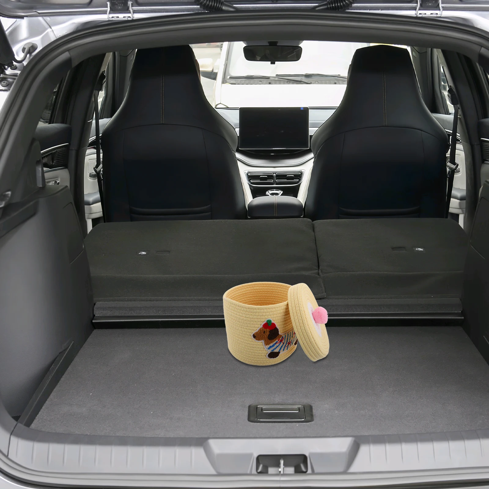 

Car Storage Basket Baskets Bins with Lids Cute Dog Blanket Animal Cotton Rope