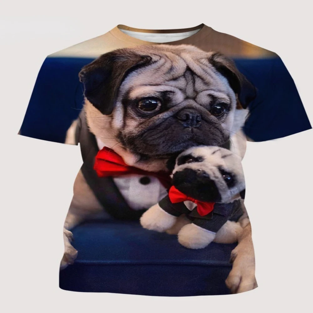 Summer Fashion Casual Funny Animal Dog graphic t shirts Men Hip Hop Personality Trend Printed Tees Oversized O-neck Short Sleeve