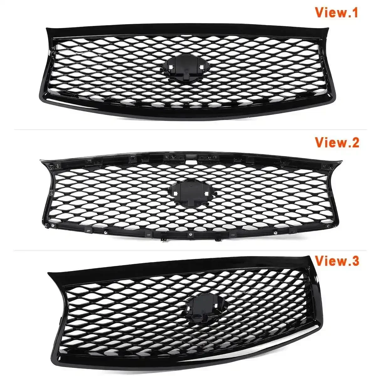 High Quality Front Bumper Center Mesh Grill For Infiniti Q50 Q50S 2014-2017 2018-2022 Racing Grills Auto Exterior Parts Body Kit