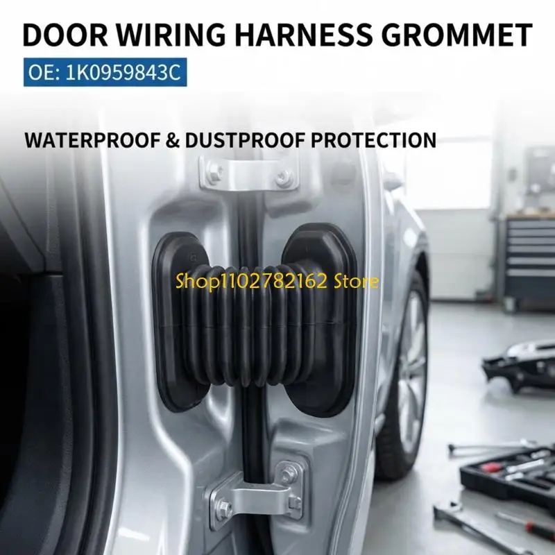 547B Black ABS Automotive Wiring Boot Protector Door Threading Sheathing 1K0959843C