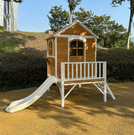 Wooden large outdoor toy children's wooden house children's slide game room tree house