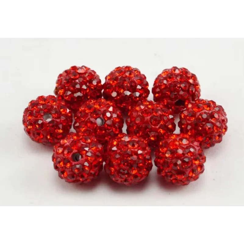 50pcs/lot 4 6 8 10 12mm Rhinestone Ball Beads Clay Paved Crystal Disco Spacer Beads For DIY Jewelry Making Necklace Bracelet g2