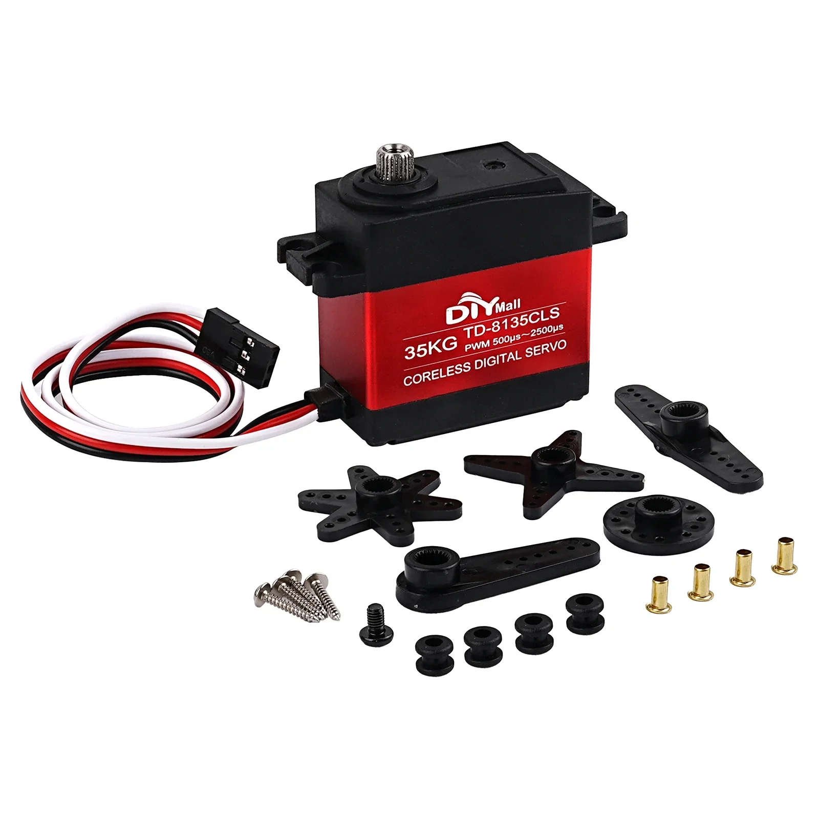 Serwo cyfrowe 35KG z wysokim momenem obrotowym, pełny metalowy przekładnik, silnik bezrdzeniowy, 180-360 stopni, 4.8-8.4V, do RC robotów, samochodów, ciężarówek, łodzi, DIY