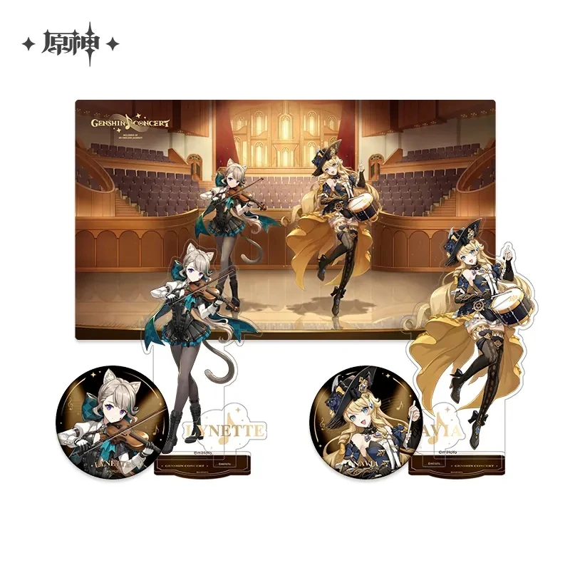 Genshin Impact Official Merch miHoYo Original WJZM Theme Series Badge Acrylic Stand Mouse Pad Lynette Navia DIY Gift