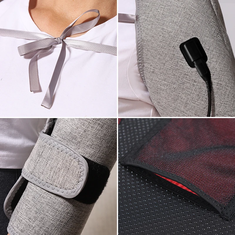 Red Light Long Shoudler Back Heating Support 3 Vibration Settings - Shoulder Massage Wrist Wrap Elbow Pain Relief Muscle Relax