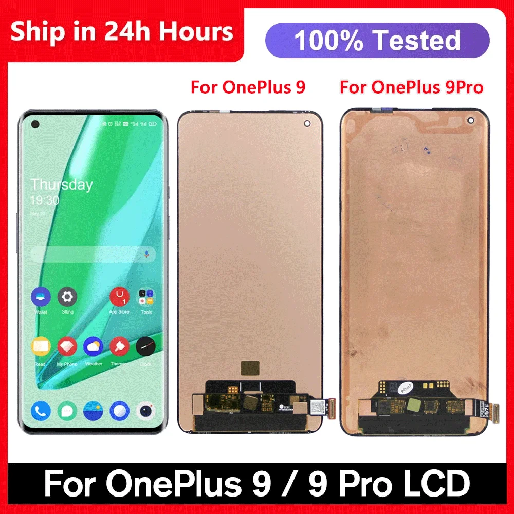 

Super AMOLED для OnePlus 9 1 + 9 ЖК-дисплей с цифровым преобразователем сенсорного экрана в сборе для Oneplus 9 Pro Дисплей 1 + 9 pro Экран с рамкой