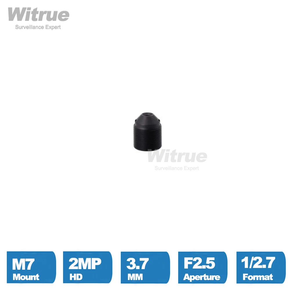 Witrue Pinhole Lens M7 Mount 3.7MM HD 2MP 1080P Aperture F2.5 1/2.7 with 650nm IR Filter for Surveillance Security Cameras