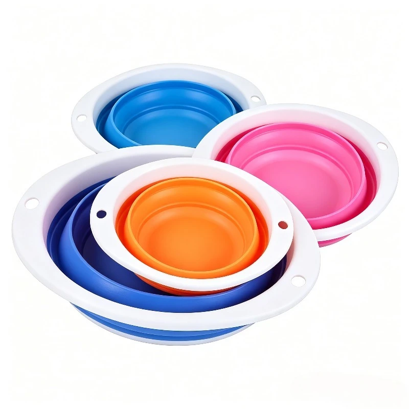 S/M/L Silicone Collapsible Bait Mixing Bowl Portable Folding Bait Basin Easy-Clean Multi-Use Wild Fishing Watering Hand Washing