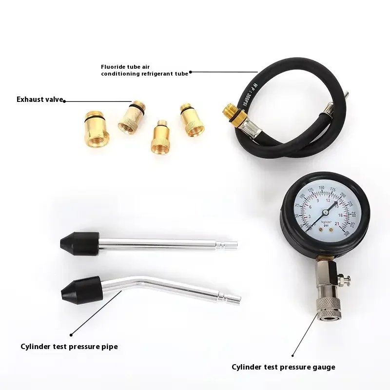 Auto Cylinder Compression Tester Kit w/M10-M18 Adapter 0-300PSI Gauge for Gasoline Engines Car Motorcycle Diagnostic Tools