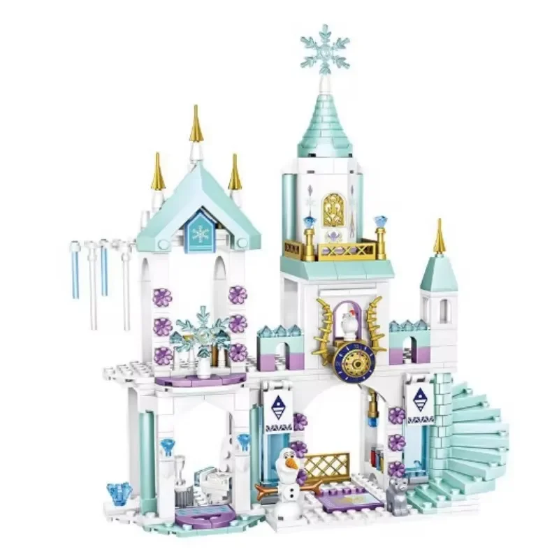 Disney Frozen Princess Snow Castle Building Blocks giocattoli set film giocattoli educativi assemblati regali fai da te per ragazze