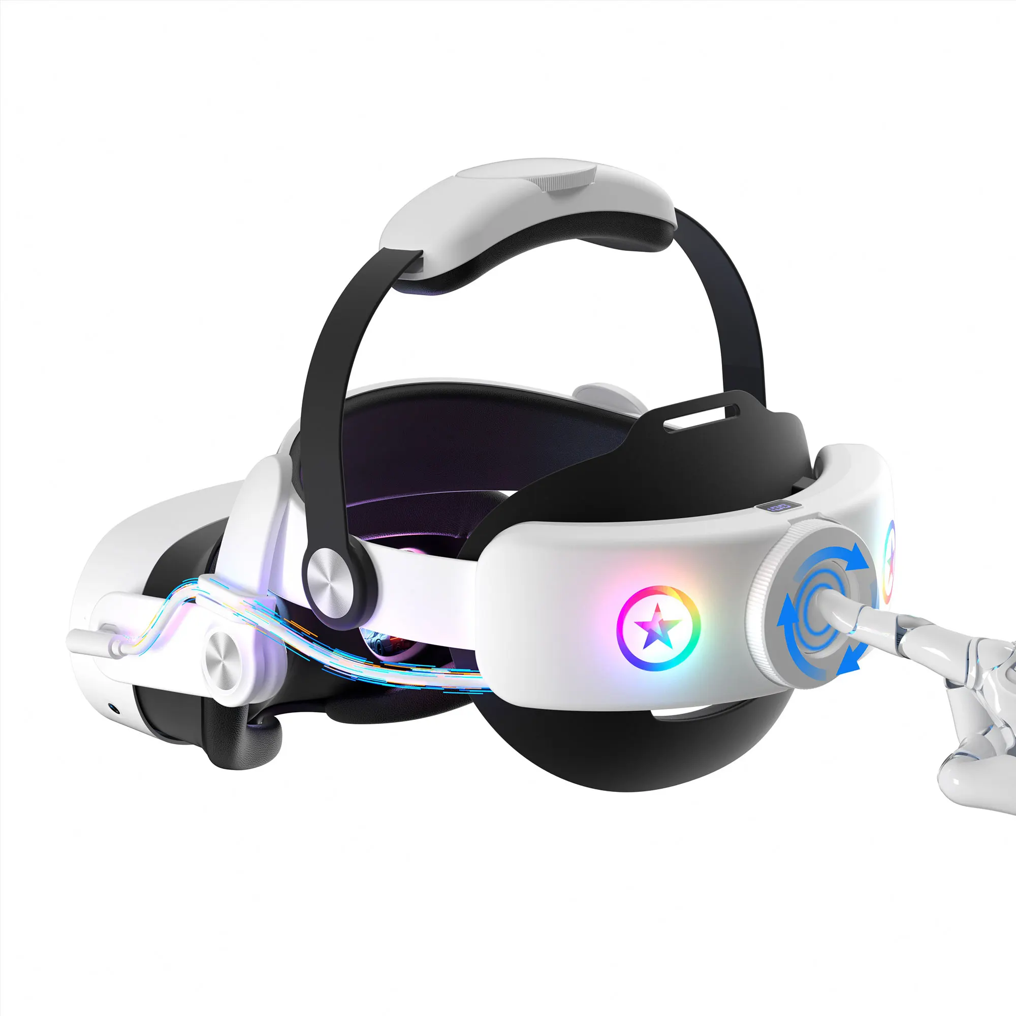 Sangle de tête pour Meta Quest 3S/3, avec batterie 10000mAh, évolutivité réglable en un clic, sangle Elite, Support et confort améliorés