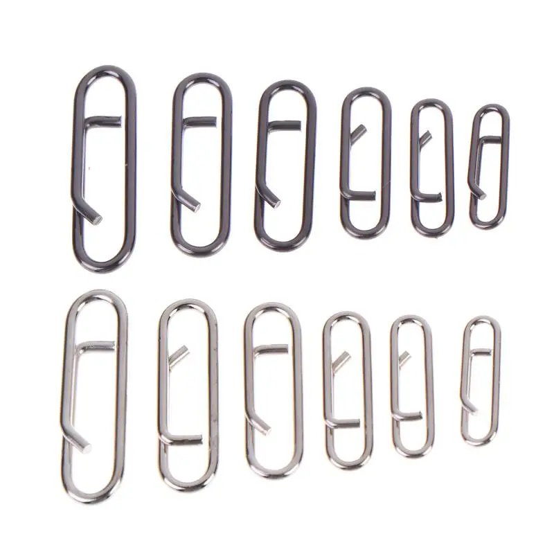 ⑥ 50pcs Stainless Steel Fishing Lure Snap Fishing Swivel Interlock Nice Pin Lure Connector Fishing Accessories