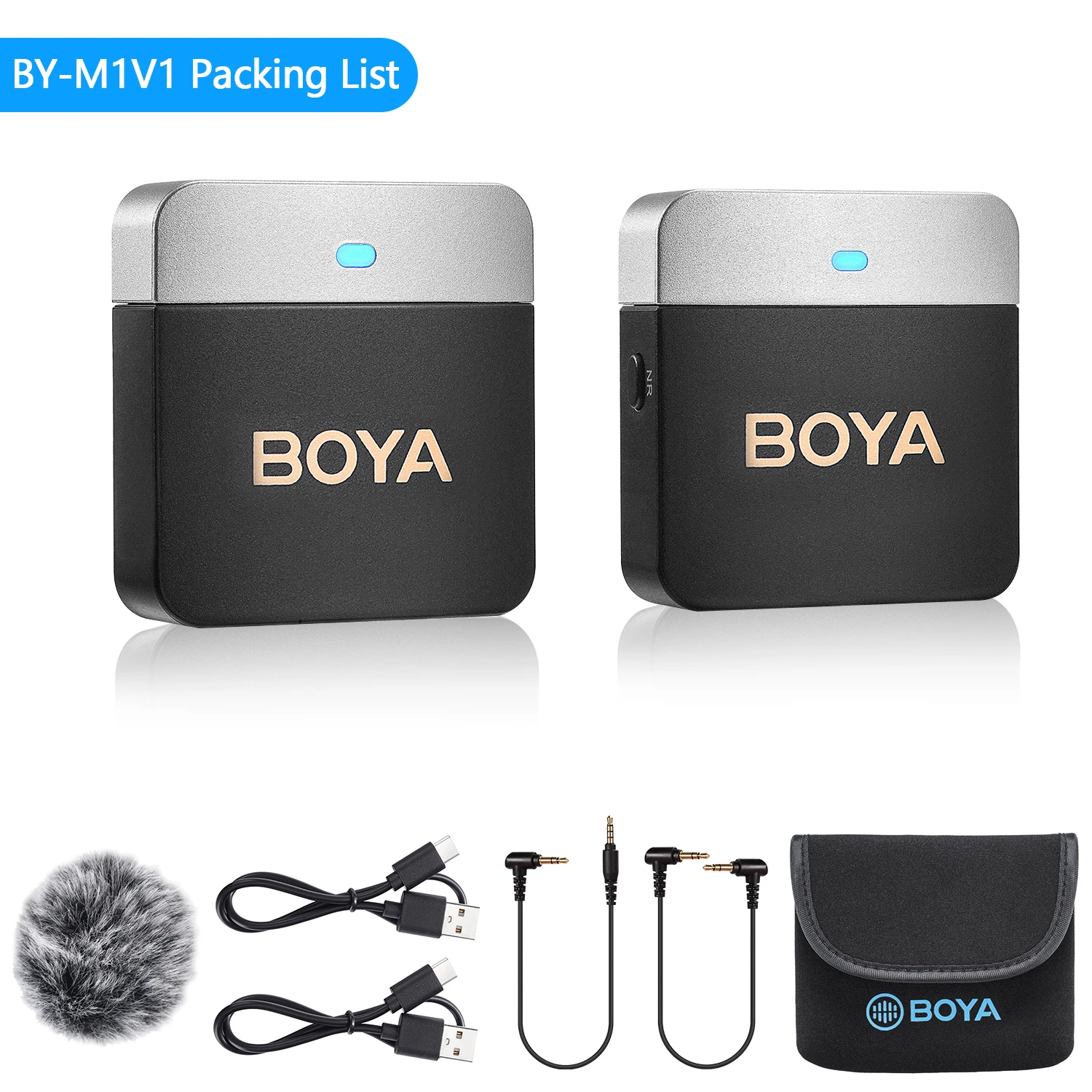 BOYA BY-M1V Draadloze Lavalier Microfoon voor iPhone 15/16 Android USB-C Apparaten Smartphone Youtube Opname Live Streaming Vlog
