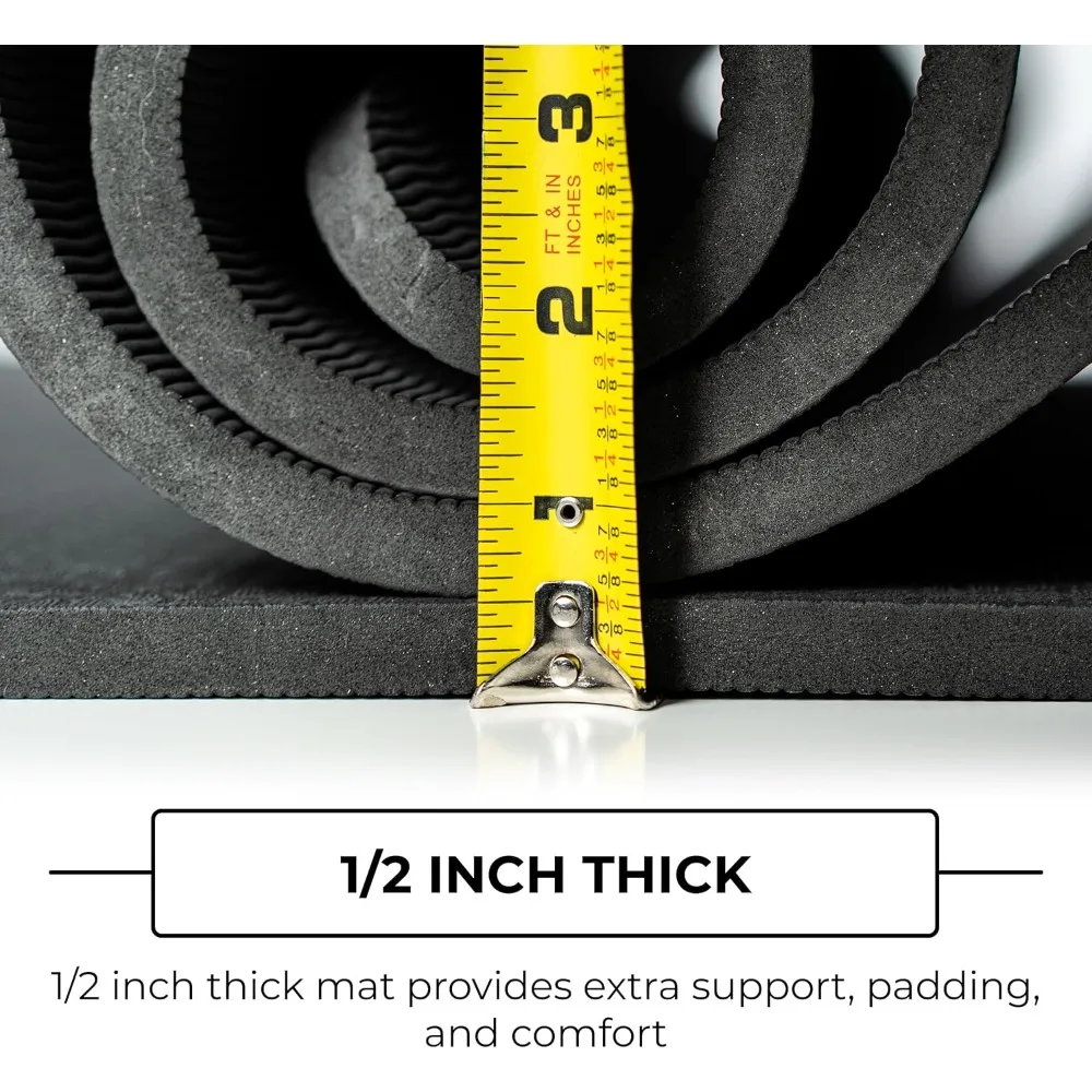 Range 1/2" Thick Exercise Mat (with OR without Grommets) (4 Pk) - Ultra-Cushioned TPE, Soft & Supportive, Slip-Resistant for Yo