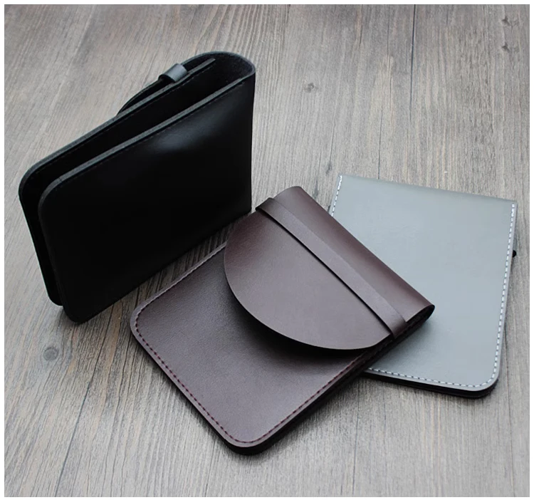 Double-pouch protective leather case portable Storage bag For Samsung T7 touch T9 T5 SSD Portable mobile hard disk pouch MRB014