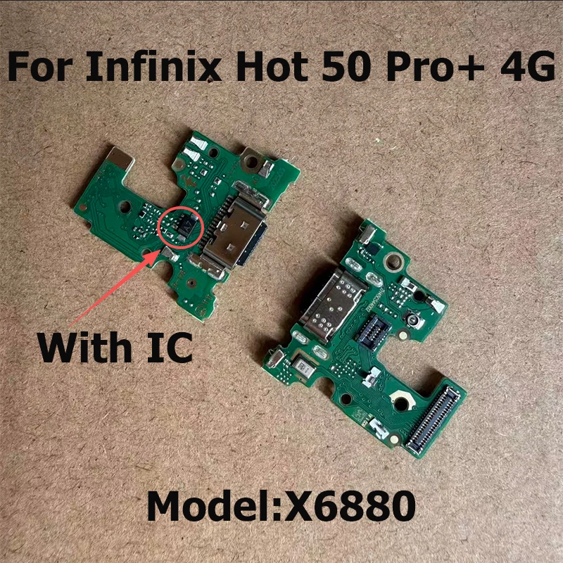 For Infinix Hot 50 Pro+ Pro Plus 4G Fast USB Charging Port Mic Microphone Dock Connector Board Flex Cable Repair Parts X6880