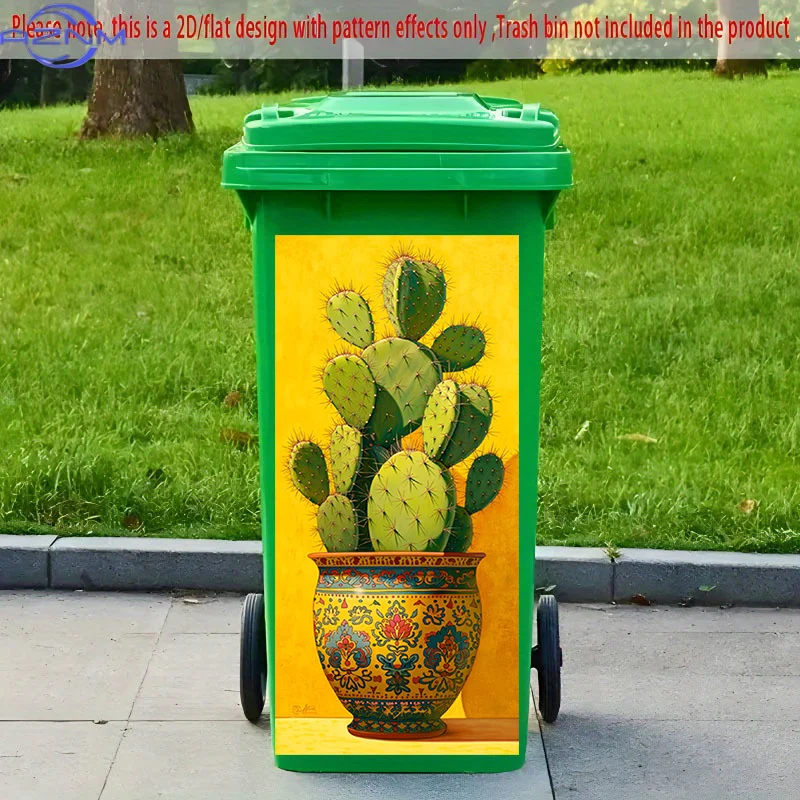 [2D Flat Printing] 1pc 2D Pattern Printed Kitchen Trash Can Sticker X Cm 