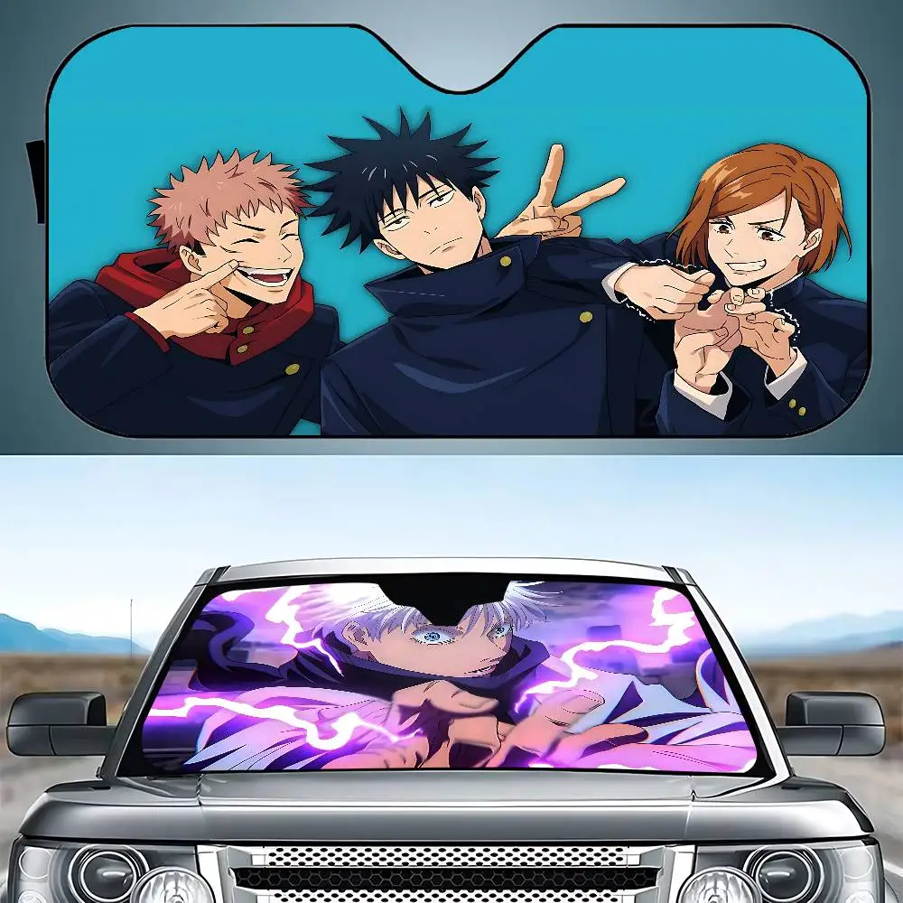 Anime J-Jujutsu K-Kaisen Cool Stylish And Trendy Windshield Sunshade, Car Windshield Cover, Car Sunshade Curtain Sun Protection