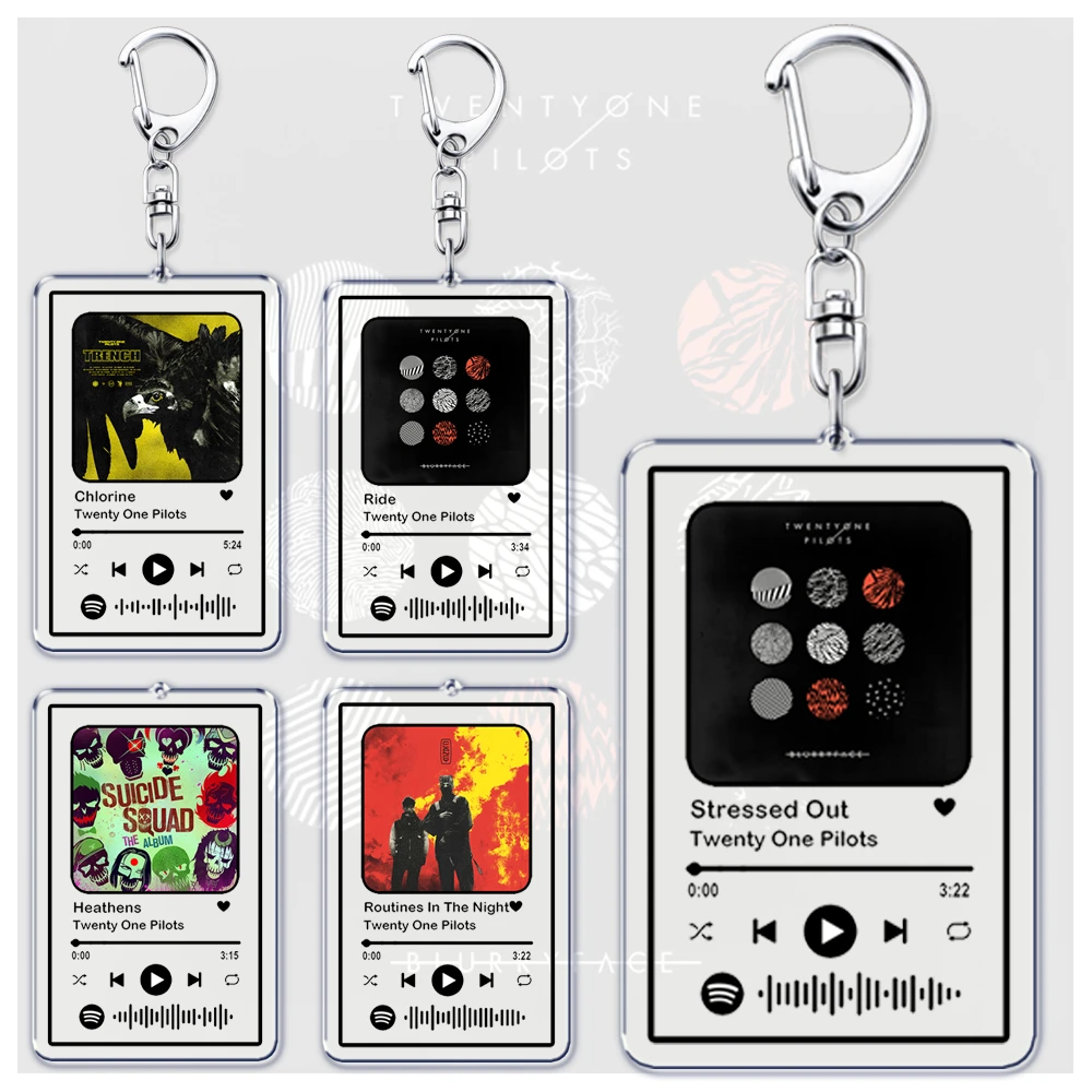 Pop Band Music Keychains for Women Accessories Bag Tyler Joseph Josh Dun Blurryface Keying Jewelry Fans Friends Gifts