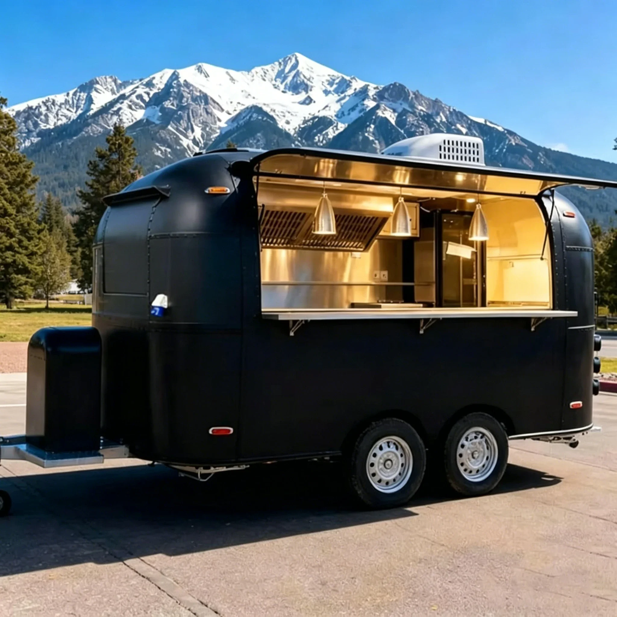 Fully Equipped EPA Approved Stainless Steel Ice Cream Food Truck & Trailer Mobile Concession Stand with Rust Resistant Design