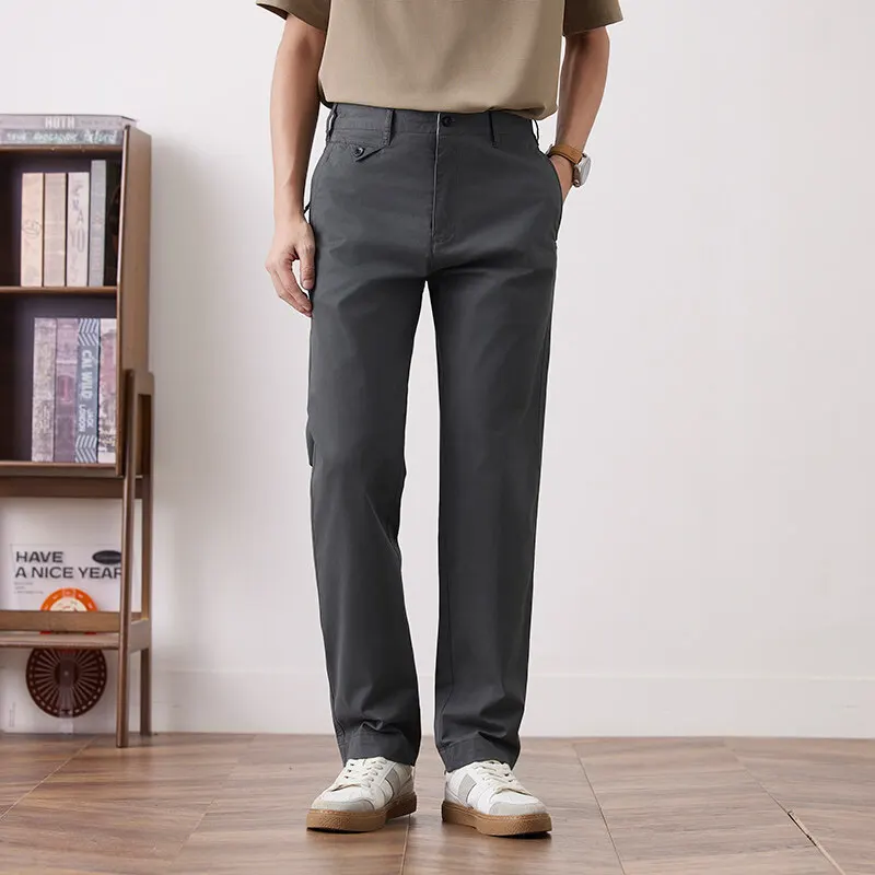 2025 Army Green High-end Tactical Casual Pants for Men, 97% Cotton Loose Straight Leg Quick Drying Mens Casual Sports Trousers