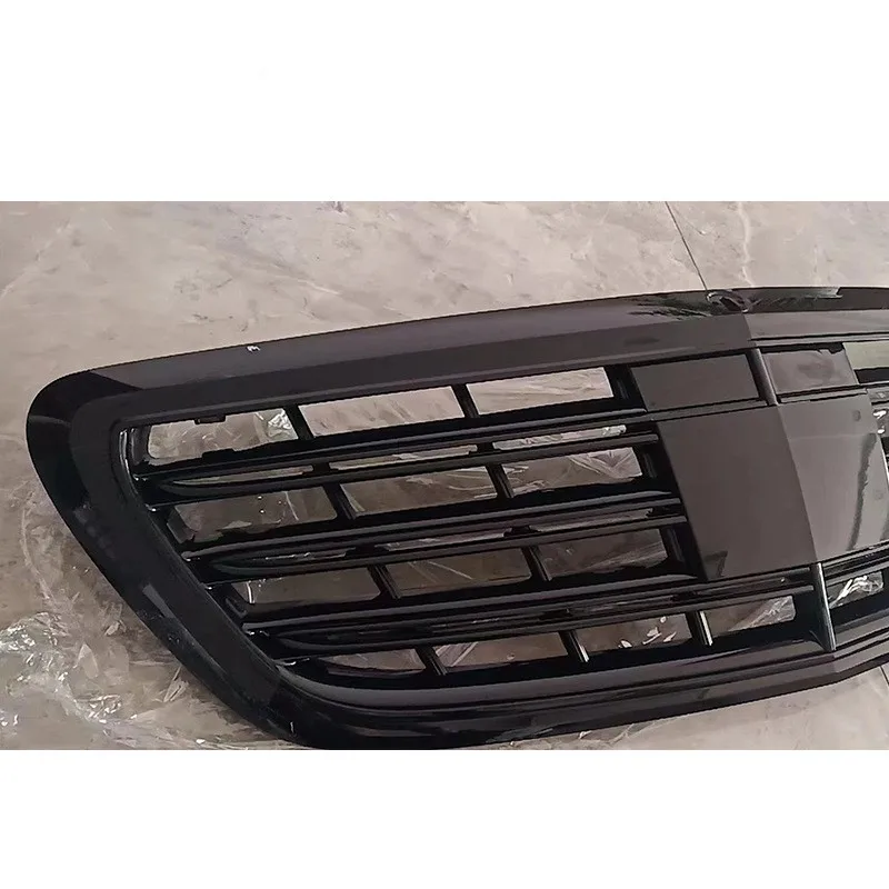 car grille for Mercedes Benz S-class W222 modified AMG model bright black front face front air intake grille center net