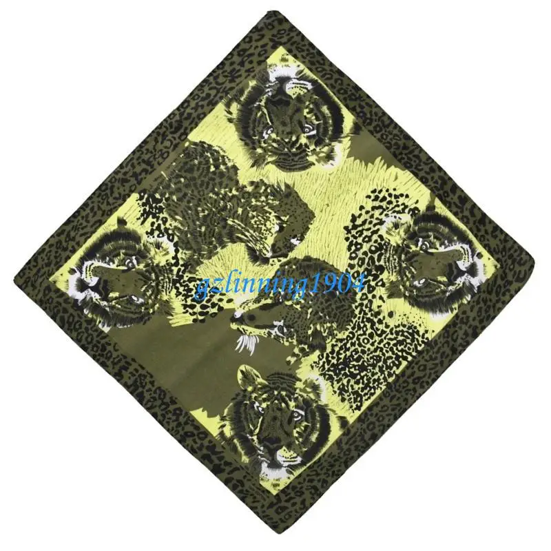 

L5YD Leopard Pattern Handkerchief Sun Protecting Sweat Wicking Sports Headscarf