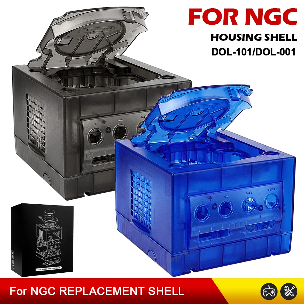 NEW Transparent Black Blue Replacement Shell For NGC Retro Video Game Console Housing for Gamecube GC DOL-001 and DOL-101 Models