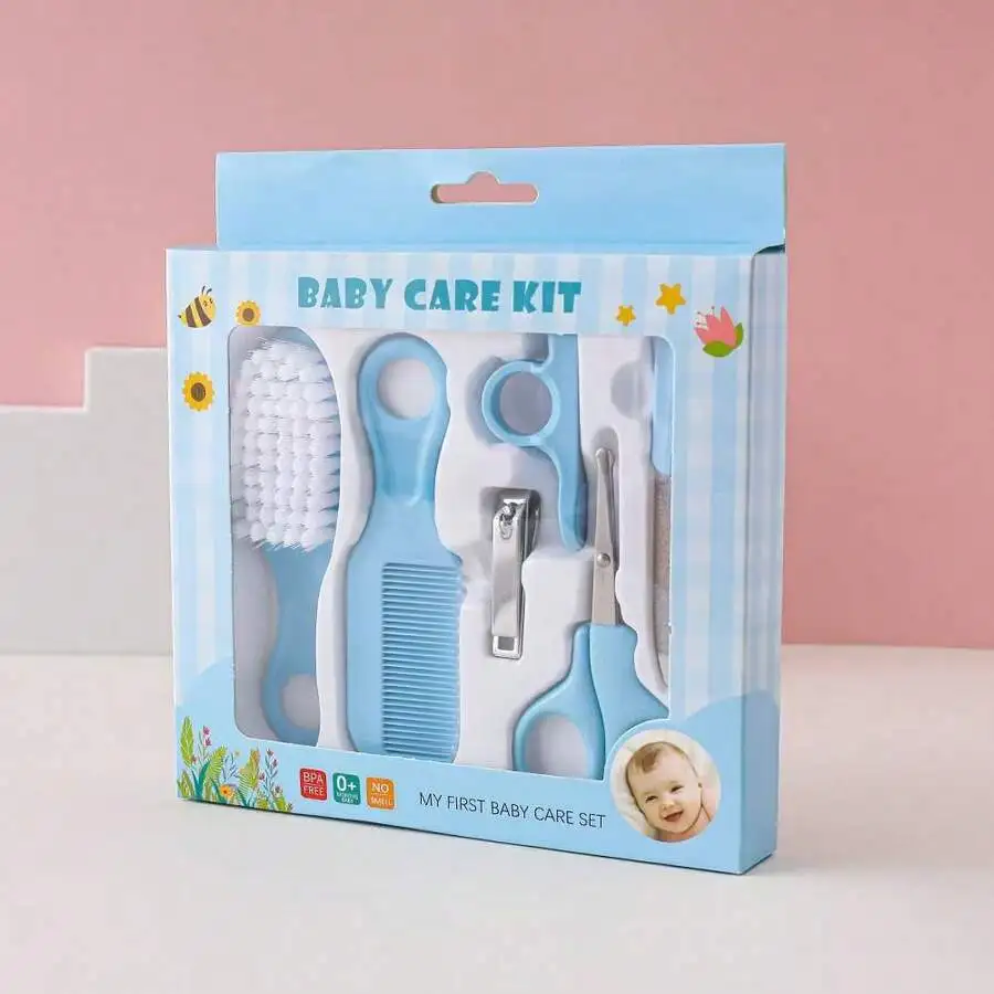 Set of 6 items for baby care, hairdresser, brush, A game of care using scissors, Hygiene kit for children with comb, cortaas,