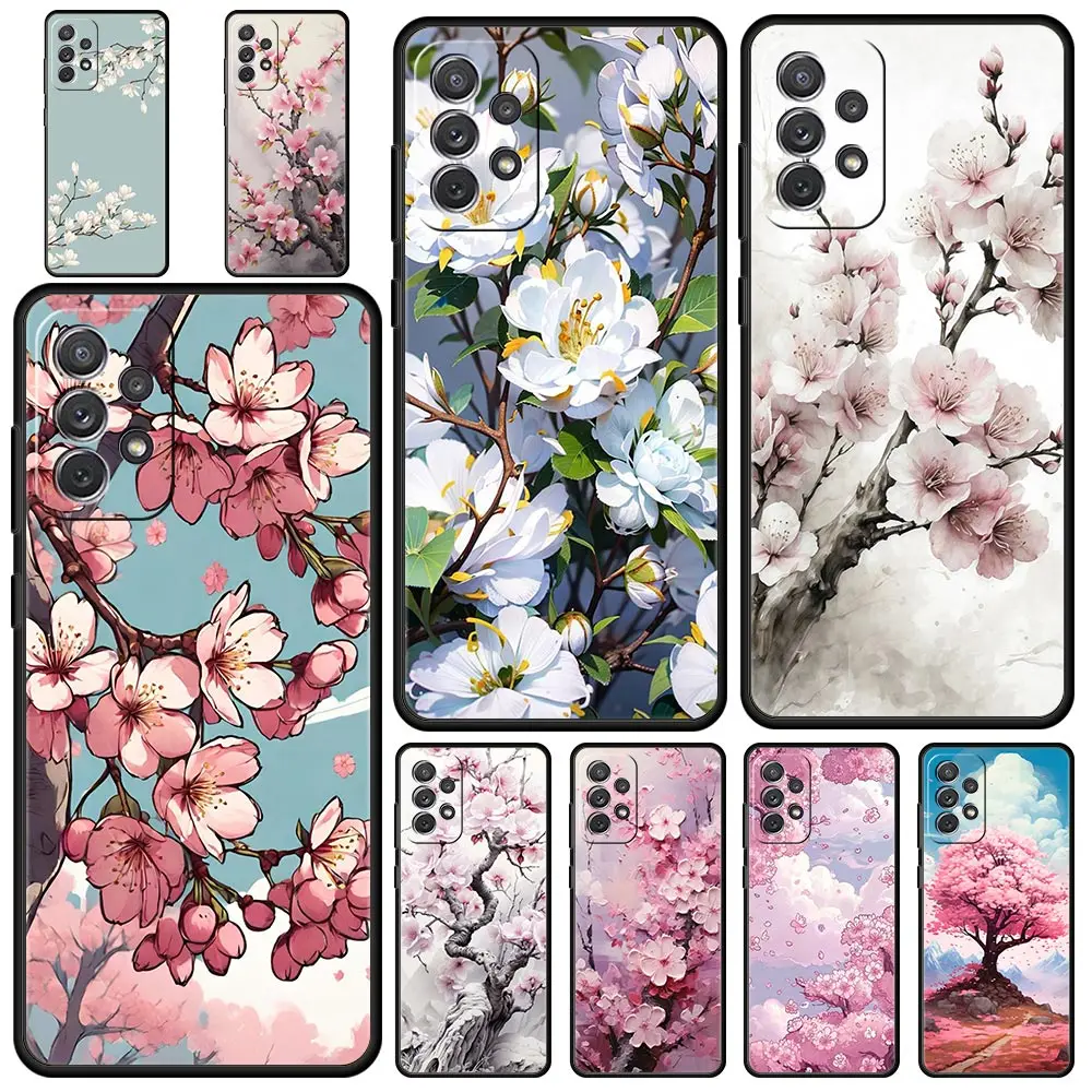 Cherry Blossom Tree Phone Case For Samsung Galaxy A15 A13 A51 A71 A41 A31 A21S A03S A05 A12 A32 A52 A23 A25 A33 A53 A73 5G Cover