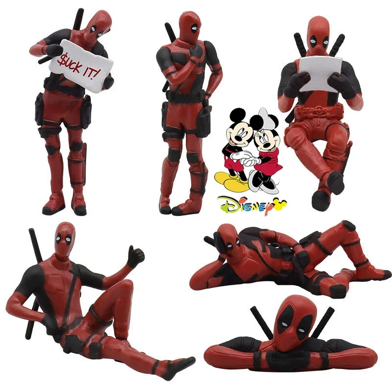 Disney Deadpool 2 Action Figure Sitting /lying Posture Model Anime X-Men Mini Doll Decoration PVC Collection Figurine Toy