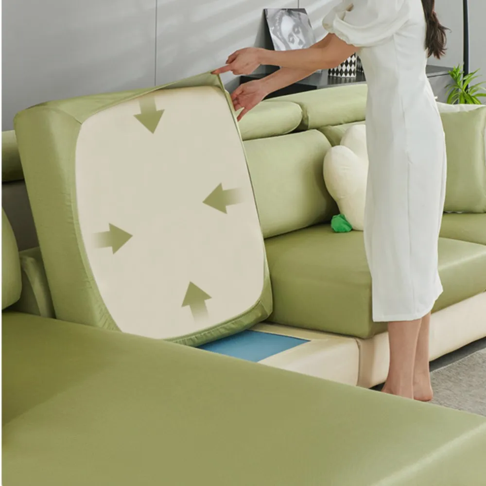 Elastic Summer Ice Silk L-Shaped Sofa Covers 1/2/3/4 Seats Couch Cover Stretchy Slipcover Futon Protector Lazy Boy Chair Cover