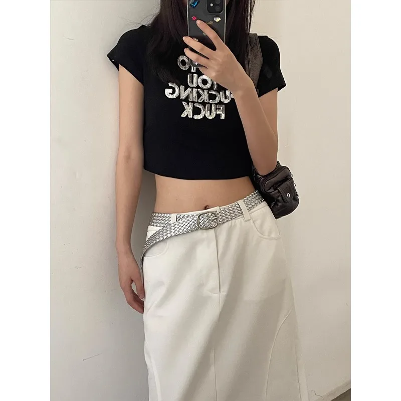 

Belt Women's Design Sense Niche Decoration with Jeans Ins Style High Sense Korean Version Versatile Simple White Belt