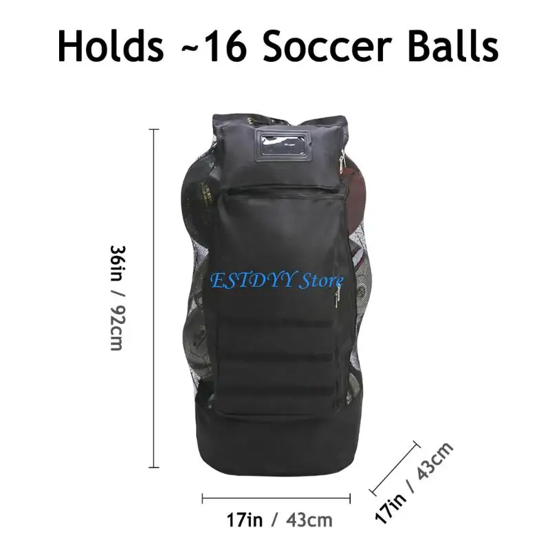 حقيبة ظهر G6DE لتخزين كرة السلة، حقيبة ظهر رياضية شبكية شديدة التحمل، حقيبة كرة سلة ذات سعة كبيرة مع حزام كتف