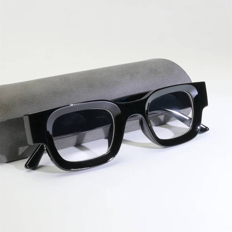 New Retro Small Square Glasses Frame Anti Blue Light Computer Reading Glasses For Men And Women Fashion Thick Border Eyeglasses